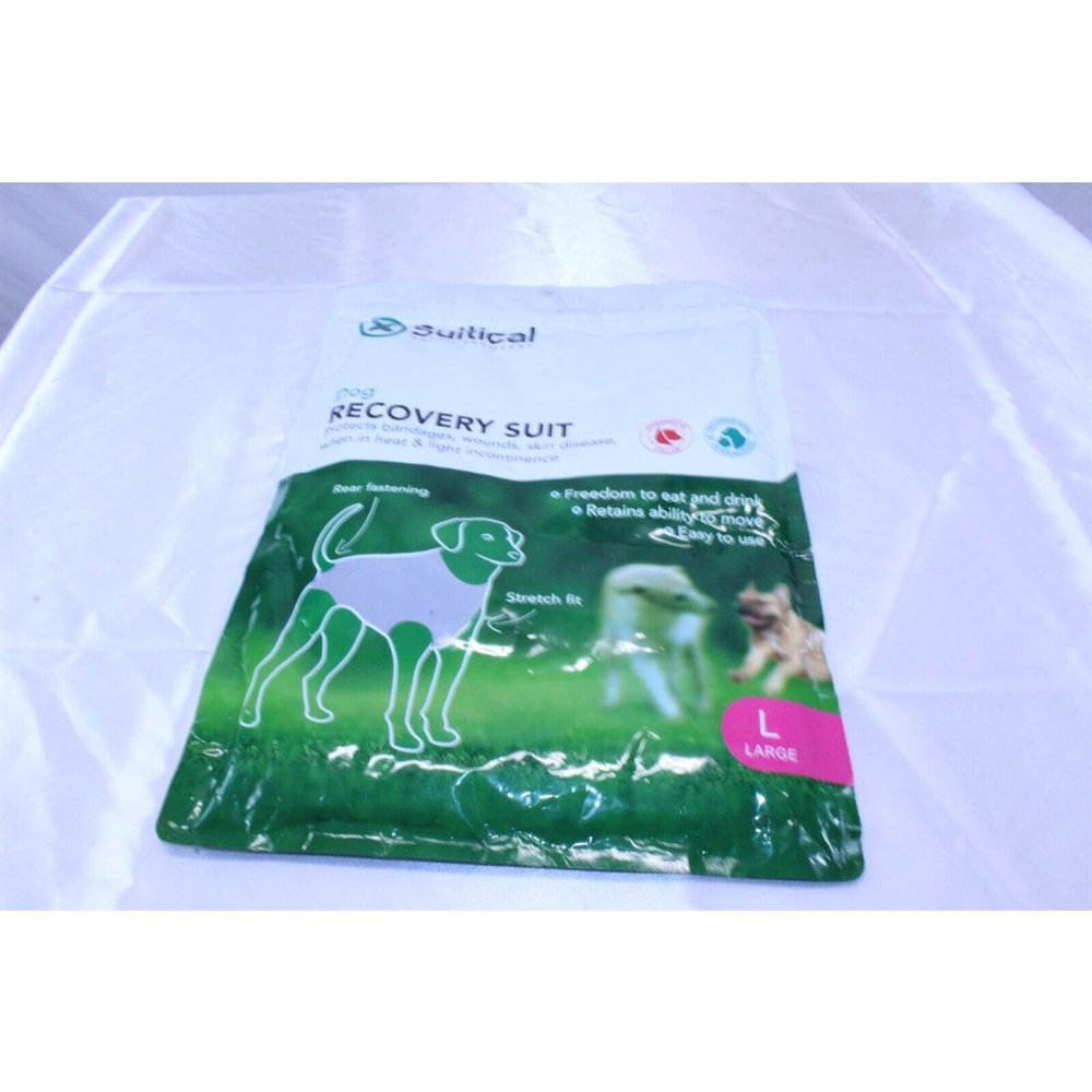 Dog / Pet Recovery Suit Protects Bandages, Wounds Pink Camo Size Large